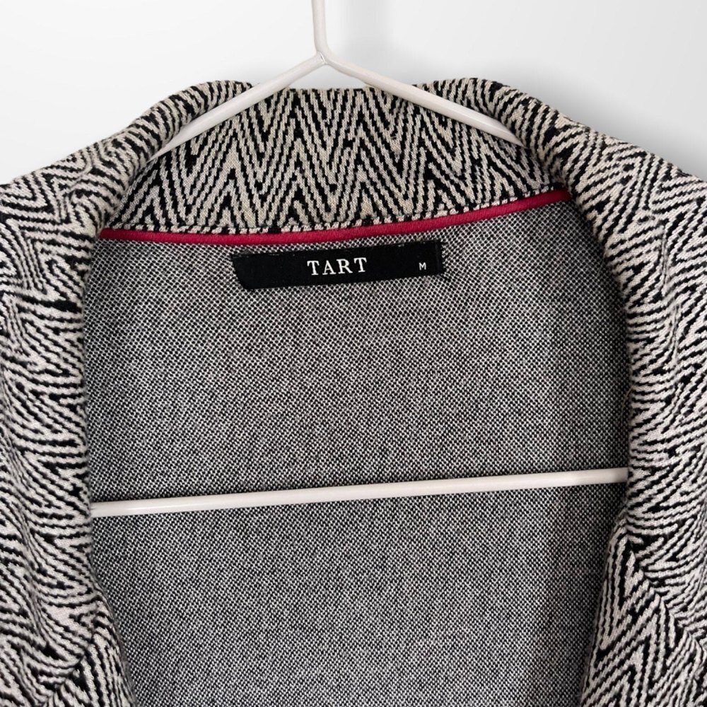 Soft Knit Tart Blazer Size M Black & White Chevron - Picture 4 of 8